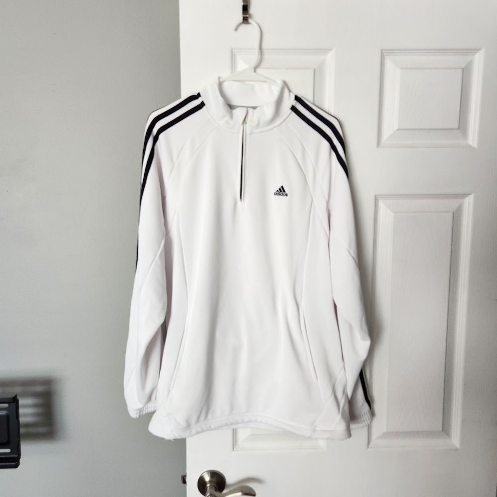 Adidas Bright White Warmup 1/4 Zip